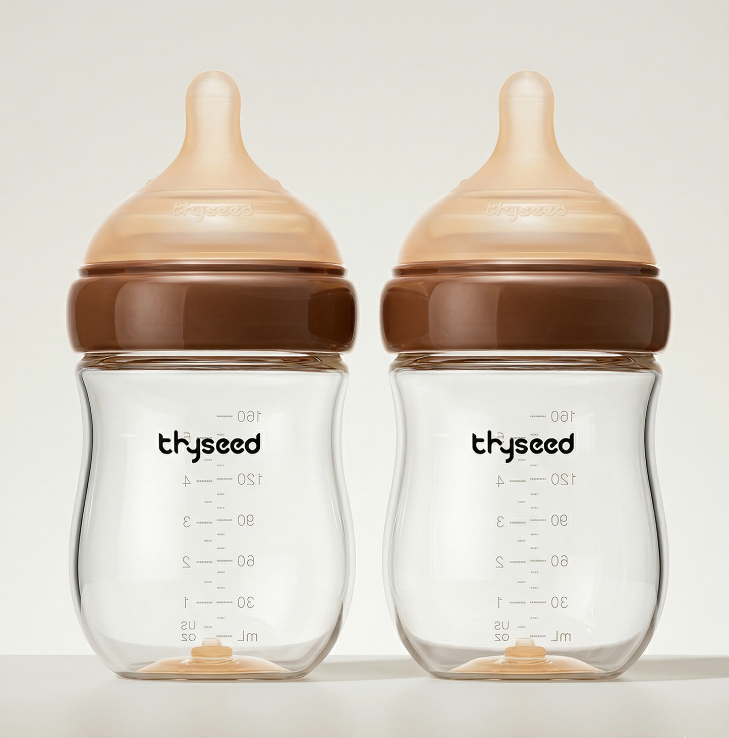 THYSEED NATURAL ANTI-COLIC GLASS BABY BOTTLE（1-2 MONTHS) - 160ml