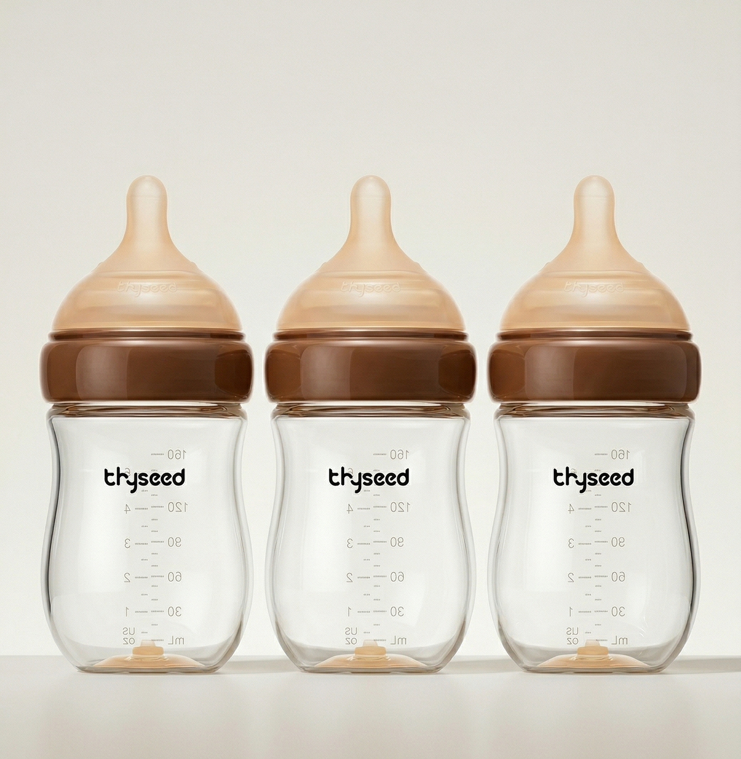 THYSEED NATURAL ANTI-COLIC GLASS BABY BOTTLE（1-2 MONTHS) - 160ml