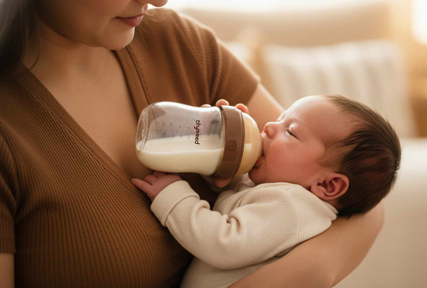 THYSEED NATURAL ANTI-COLIC GLASS BABY BOTTLE (0-1 MONTHS) - 160ml