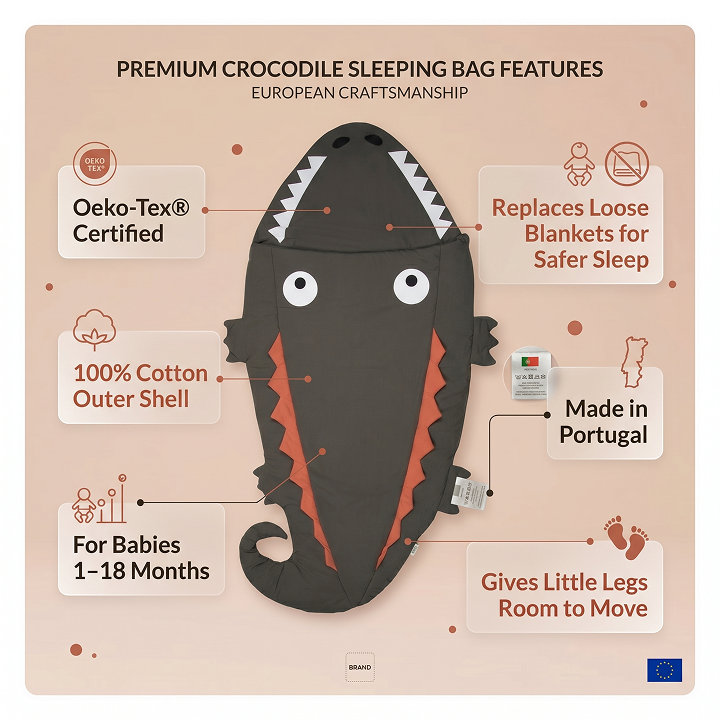 Baby Bites Baby Sleeping Bag - Crocodile