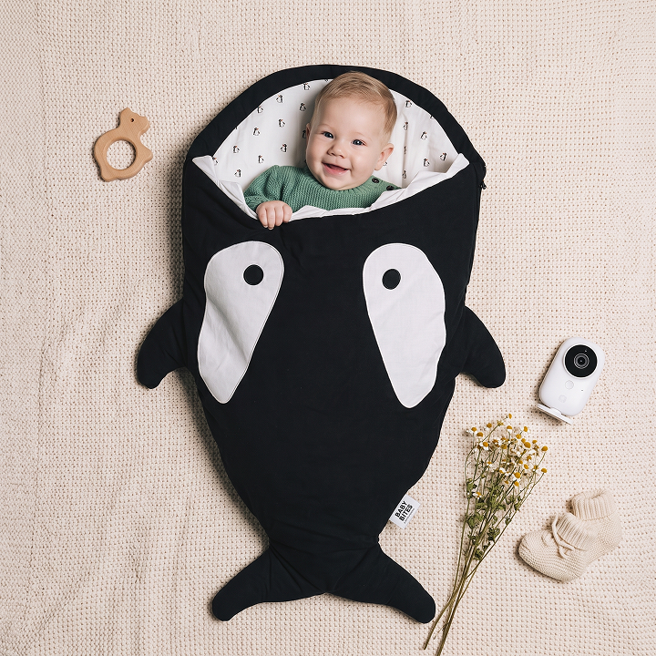 Baby Bites Orca Baby Sleeping Bag - Black