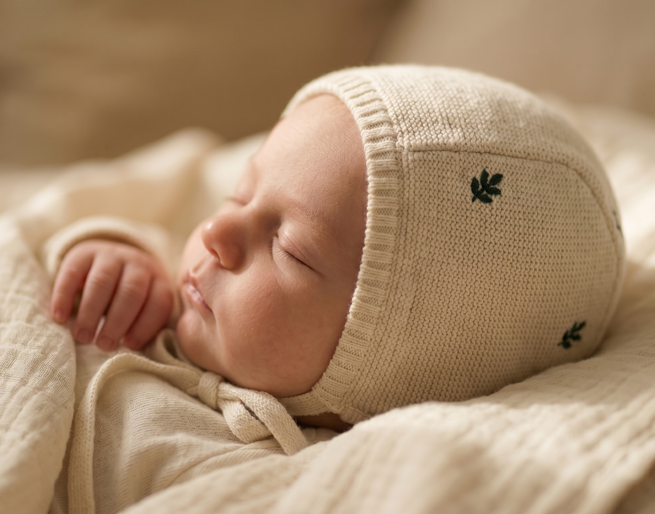 Moonboon Knitted Bonnet & Booties Giftbox