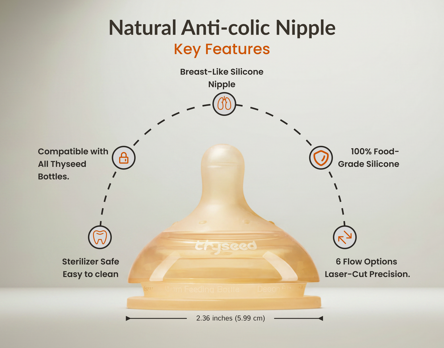 THYSEED NATURAL ANTI-COLIC NIPPLE (0-9+ MONTHS)