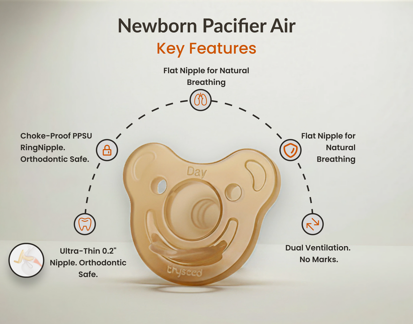 THYSEED SILICON PACIFIER（0-6+ MONTHS)