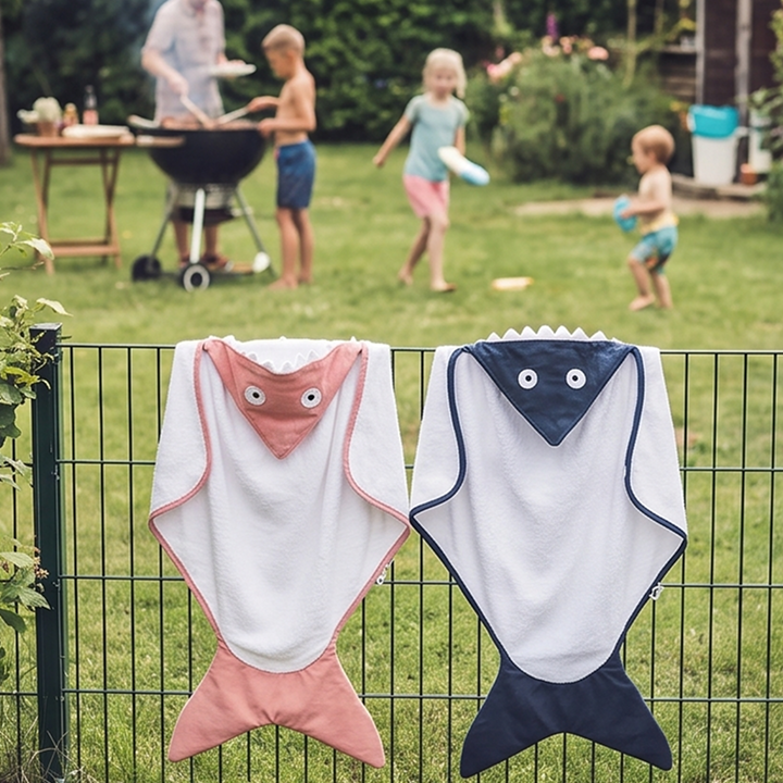 Baby Bites Baby Towel Cape Sharp