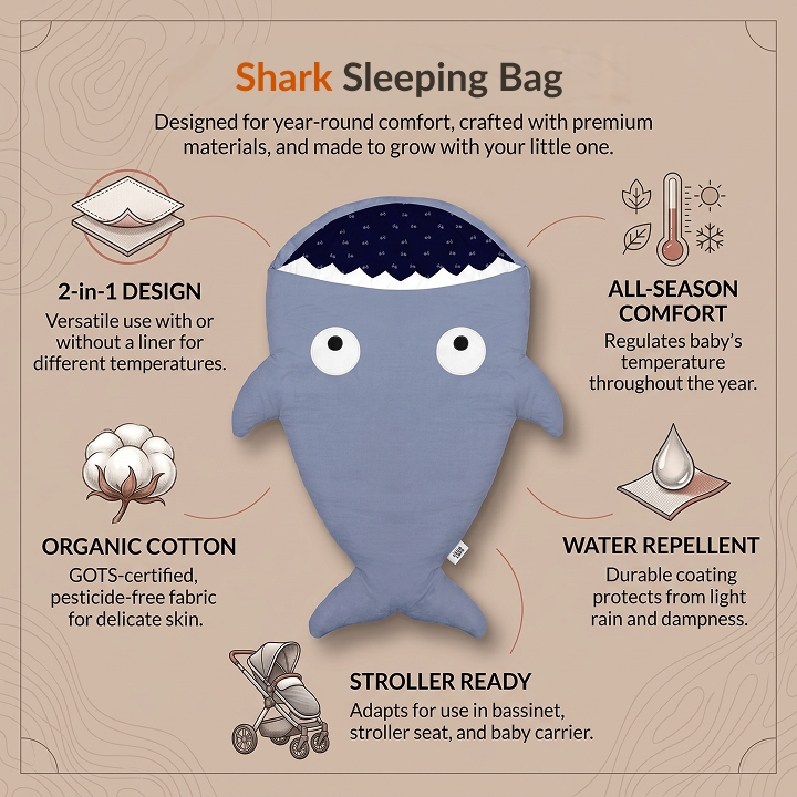 Baby Bites Shark Baby Sleeping Bag