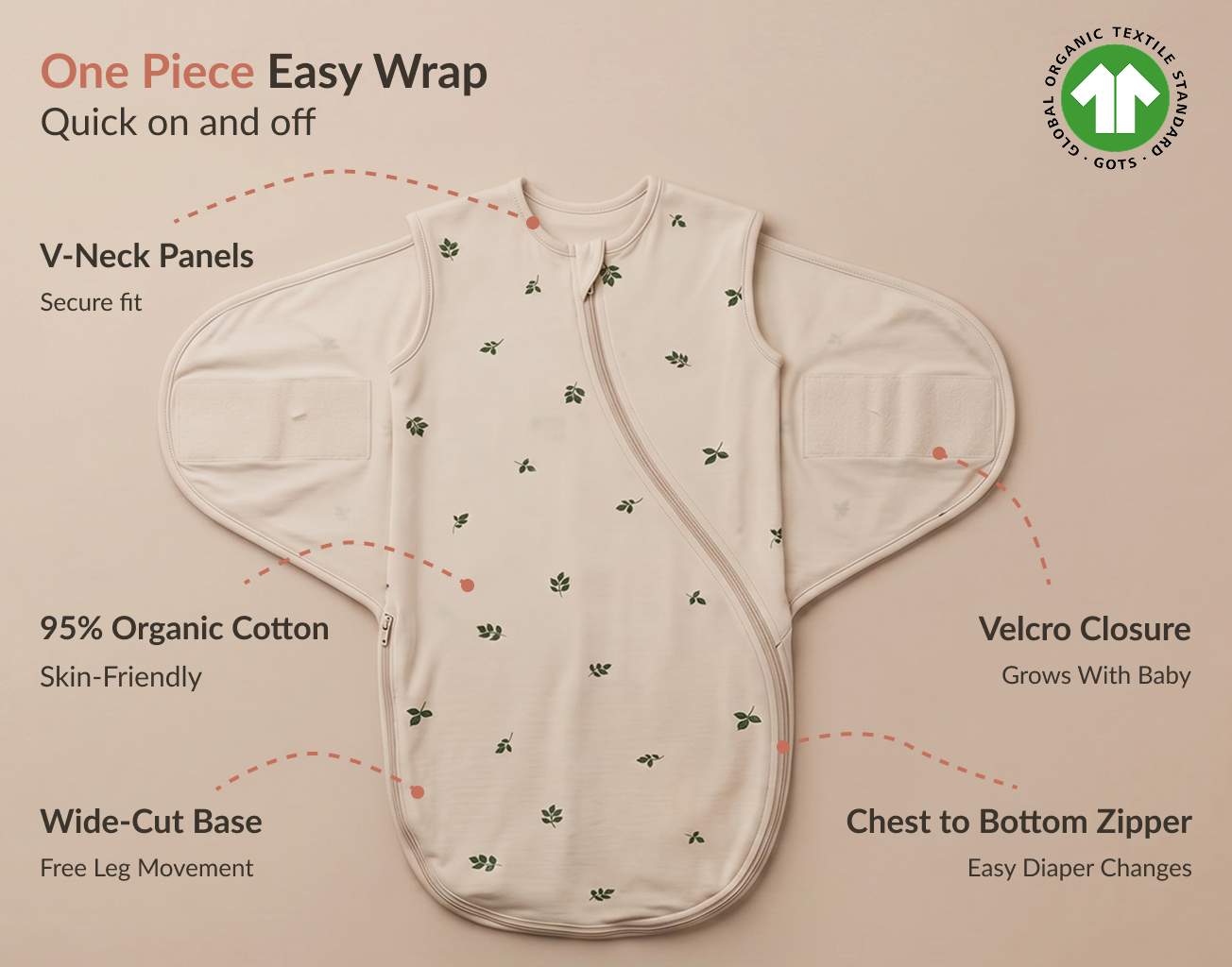 Moonboon Baby Swaddle - Leaf