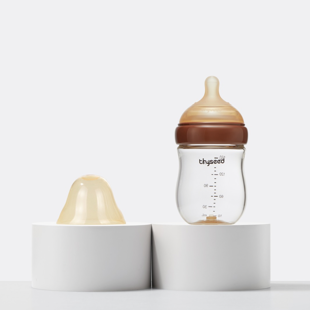THYSEED NATURAL ANTI-COLIC GLASS BABY BOTTLE (2-3 MONTHS) - 160ml